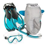 Head Mares Sea Pals Character Kids Mask Fin Snorkel Set, Aqua, Small/9-13