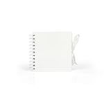 Small White Scrapbook Photo Album 100 Pages/50 Sheets, 200gsm Square Scrap book with Ribbon Closure – Ideal for Scrapbooking, Arts, Crafts and DIY (15x15 cm)