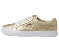 GUESS Women's Loven Sneaker, Gold 710, 7.5