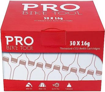 16g Threaded CO2 Cartridges - 30 Pack for All CO2 Bike Tire Inflators with Threaded Connection - Quick Air Refill for Bicycle Tires - Cartridge for CO2 Pump - Road or MTB Bikes.