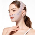 FEORA Double Chin Lift Mask Double Chin Reducer V Line Face Lifting Device Jaw Line Shaper Lift Mask Face Toning Belts Anti-wrinkle Skin Tightening Belt (Pink)