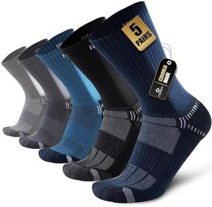 Circorld Mens Socks Wicking Breathable Cushion Crew Socks Men Women Anti-Blister Athletic Socks Multipack for Everyday Wear Running Work Walking Cycling Sports Hiking 5 Pairs 5-8 9-11 12-14