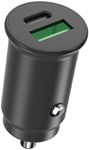 Qackenm USB-C Car Charger, 30 W 2-Port Type-C Cigarette Lighter Adapter, USB-C Car Charger for iPhone 15/15 Pro/15 Pro Max/15 Plus/Galaxy/iPad/and More (Black)