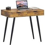 sogesfurniture Modern Computer Desk Writing Desk with 2 Drawers, Makeup Vanity Table Dressing Table for Small Spaces, 31.5" Computer Desk Small Study Desk for Home Office, Retro, BHCA-GCBG1016-80FG