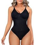 Junlan Women Shapewear Bodysuit Tank Tops Seamless Waist Trainer Vest Tummy Control Full Body Shaper(Black,M-L)