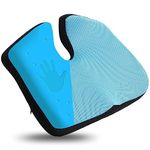 Grin Health Coccyx Pro Cooling Balance Memory Foam Seat Cushion for Coccyx, Tailbone and Back Pain Relief Ideal for Chair Cushions for Sitting Office Chair, Car Seat (Sky Blu)