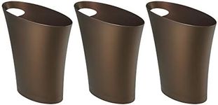 Umbra Slim Trash Can Oval No Lid Pail Trash Can Dust Box Bronze 7.5L Skinny 9981000217 Set of 3