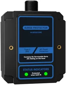 Whole House Surge Protector, 36,000 Amps, 4 Thermally Protected MOVs, Aluminum-Over-Plastic Housing, Dual Green Indicators, 120/240V,