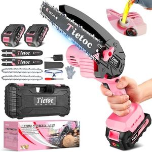 Tietoc Mini Chainsaw 6-Inch with 2 Batteries, Electric Saw, Stocking Stuffers Christmas Birthday Gifts Present for women mom wife Adults, Cool Gadgets 2026