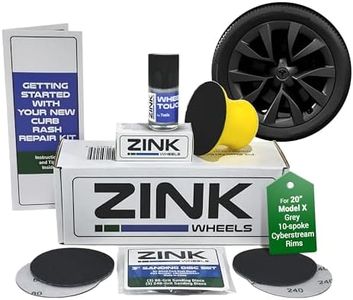 Premium Tesla Wheel Curb Rash Repair Kit for Model X 20-inch Grey Cyberstream Rims - DIY Kit with Color-matched Touch Up Paint - Made in USA