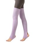 CHUNG Women Teenagers Over Knee Thigh High 29.5" Leg Warmers Stirrup Thermal Long Yoga Ballet Dance,Lavender, One Size