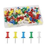 Senshuomy Colorful Push Pins for Bulletin Board, Heavy Duty Thumb Tacks for Notice Board, Rust-Resistant Map Tacks in Plastic Storage Box, Perfect for School and Office Use(100 PCS)