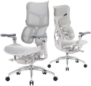 SIHOO Doro S300 Ergonomic Office Chair, Dual Dynamic Lumbar Support, 6D Coordinated Armrests, Adjustable Rolling Desk Computer Gaming Chair (White Italian Velvet Mesh)