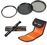 62MM Filter Kit,K&F Concept 62mm UV CPL ND4 Lens Filter Set UV Filter UV Protector Circular Polarising Filter CPL Filter ND Filter Neutral Density Filter Kit + Cleaning Pen + Filter Bag Pouch