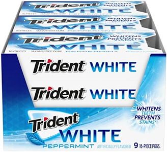 Trident White Peppermint Sugar Free Gum, 16 Count (Pack of 9)