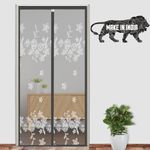 LifeKrafts Polyester Door Mosquito Net with Magnets | Color New Jacquard Grey| Mosquito Curtain for all Door Types and Sizes | Auto close Insect Screen | Size 210 * 100cm