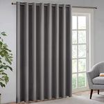 MIULEE Grey Blackout Curtain for Living Room Sliding Glass Door Vertical Blind for Room Darkening Extra Wide Window Drapes Grommet Top Room Divider Panel for Bedroom/Patio 1 PC 100 x 84 Inch