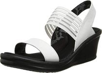 Skechers Cali Women's Rumbler Sci-Fi Wedge Sandal,White,7 M US