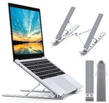 Babacom Laptop Stand, Aluminum Portable Laptop Cooling Desk Holder, 5-Levels Adjustable Notebook Riser Mount, Ventilated Computer Stand, Compatible with MacBook Pro Air, iPad,10-15.6” Laptops