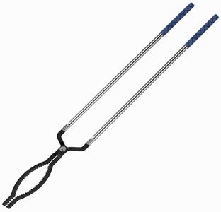 RAOMEIDE 41" Fireplace Tongs Log Grabber Heavy Duty Fire Tongs for Fire Pit Firepit Tongs for Outside Pits Campfire Firewood Tongs Log Grabber (Black)