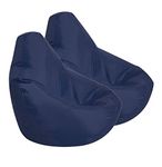 Bean Bag Bazaar Kids Gaming Chair, Indoor Outdoor Bean Bags, Navy Blue, 69cm x 59cm, Large, 2 Pack