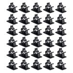 Viaky 30 Pcs Black Clips Self Adhesive Backed Nylon Wire Adjustable Cable Clips Adhesive Cable Management Drop Wire Holder