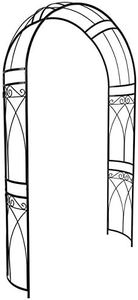 OUTOUR Stereoscopic Metal Garden Arch Arbor Arbour Archway with Graceful Curve for Climbing Plants Roses Vines Outdoor Garden Lawn Backyard Patio Wedding Black