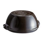 Emile Henry EH795507 Modern Cloche Round Bread Baker Charcoal, Ceramic