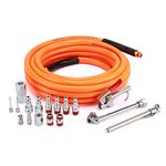 AIRTOON 18 Pieces Air Tool Accessories Kit with 3/8 Inch X 25 FT PVC Hose, 1/4 Inch NPT Quick Connect Fittings, Air Blow Gun, Tire Gauge, Air Chuck