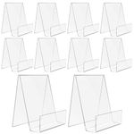 VIDETOL 10 Pcs Acrylic Book Stands for Display, Transparent Book Display Stand, Acrylic Bookshelf for Displaying Books, Music Sheets, Notebooks, Picture Albums and Artworks