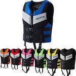 FXKJ Life Jacket for Adults, Paddle Boarding Lightweight Swimming Vest Buoyancy Aid Life Jacket Neoprene Men Women Life Vests For Kayaking Fishing Surfing, L 70-78kg,Blue
