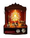 DIVOKAH Beautiful Wooden Pooja Mandir For Home/Temple For Home And Office/Puja Mandir/Puja Stand/Pooja Mandapam With Led Spot Light (8 Mm Plywood Thickness) (Wdn Led Omflv)