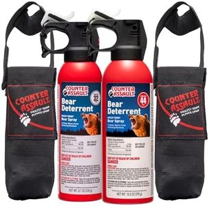 Counter Assault Bear Spray with Holster - Bears, Mountain Lions, Coyotes - Long-Range 32ft/44ft Distance - Pepper Spray Safety Gear for Hiking & Camping Protection - 2% Capsaicin - 8.1 oz & 10.2 oz