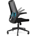 MELOKEA Ergonomic Office Chair with Flip-up Armrests and Lumbar Support, Wide Desk Chair High Back 360° silent PU Casters, Shoulders Relax 155-195cm Comfy Executive Workspace Home Gaming Chair