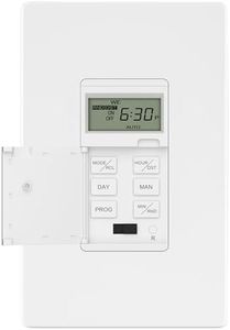 LIDER Programmable Digital Timer Switch for Lights, Fans, Motors, 7-Day 18 ON/Off Timer Settings, 1-Pole, No Neutral Wire Required, White