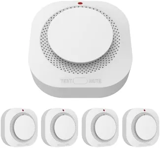 Hapippofa Smoke Detector, Battery Powered Fire Alarms for Home,10 Year Sensor Life Photoelectric Smoke Alarm with Test/Mute Button,PG-S11,5 PCS