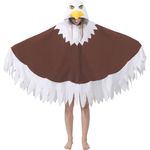 YEKRUTCOS Unisex Bald Eagle Costume Bird Cosplay Hooded Cape Halloween & Independence Day Party Costume Gift