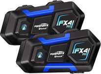 Fodsports FX4 Pro 4-Rider Motorcycle Bluetooth Intercom Headset, 1200m Helmet Communication System with Auto Call/Voice Command/Hi-Fi Music/FM, Fit for ATV/Snowmobile/Ski, 2 Pack