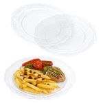 EURO CLASSIC Pack of 10 Glittered Silver Plastic Party Dinner Plates 10.25" ~ Great for Weddings, buffets, Picnics and More (10" Plates)