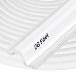 Kerf Door Weather Stripping 7.9M/26Ft V-Shaped Door Seal Strip for Large Gap Door Frame Front Door Extra Thick Sealers Replacement Exterior Entry Door Jamb Gasket Easy Installation Cut to Size - White