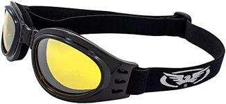 Global Vision Adventure Folding Motorcycle Goggles Black Frames with Yellow Lens