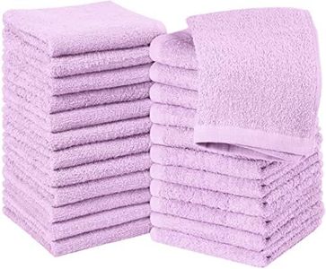 Utopia Towels 24 Pack Cotton Washcloths Set - 100% Ring Spun Cotton, Premium Quality Flannel Face Cloths, Highly Absorbent and Soft Feel Fingertip Towels (Lavender)