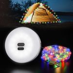 VLU 32.8FT Camping String Lights, Outdoor String Lights Colored Light Waterproof, 1800MAH Rechargeable Battery, Twinkly String Lights for Christmas Tree, Camping, Bedroom, Patio, and More