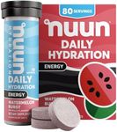 Nuun Hydration Energy Electrolyte Tablets with Caffeine, B Vitamins and Ginseng, Watermelon Burst, 5 Essential Electrolytes for Hydration, Vegan, Non-GMO, 8 Pack (80 Servings)