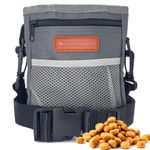 TRIPOLACO Dog Treat Pouch, Versatile Treat Pouches for Pet Training Easily Holds 2 Cups Kibble, Toys, Phone & Keys, Dog Treat Bags Training Pouch Built-in Poop Bag Dispenser for Walking, Gray