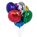 MOWO 50Pcs/Lot Round Shape Foil Mylar Helium Balloon 18" Balloon Birthday Party Decoration Foil Balloons, Multicolor