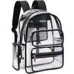 TINYAT Clear Backpack Heavy Duty Transparent backpack Large Capacity See Through Bags for Concerts, Schools,Sports,Travel