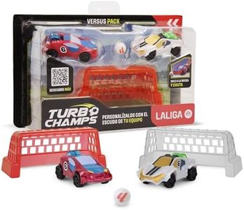 TURBO CHAMPS LaLiga Azul Grana vs Blanco, la Pasión por el Fútbol se Fusiona con la Emoción de los Coches, Compite con tu Equipo, Juguete para Niños y Niñas de 3 Años en Adelante