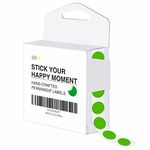 1500 PCS Round Green Color Code Dot Stickers, Permanent Inventory Labels in Dispenser Box with Perforation Line for Office, Retail, Home, Classroom, Warehouse(1/2” in Diameter)