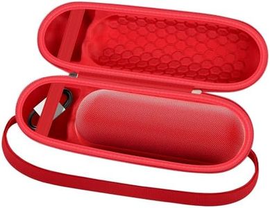 Casmilee Speaker Case for Beats Pill Bluetooth Speaker and Portable Wireless Charger, for Beats Pill Accessories Storage Bag, with Shoulder Strap for Outdoor Traveller - Case Only (Red)